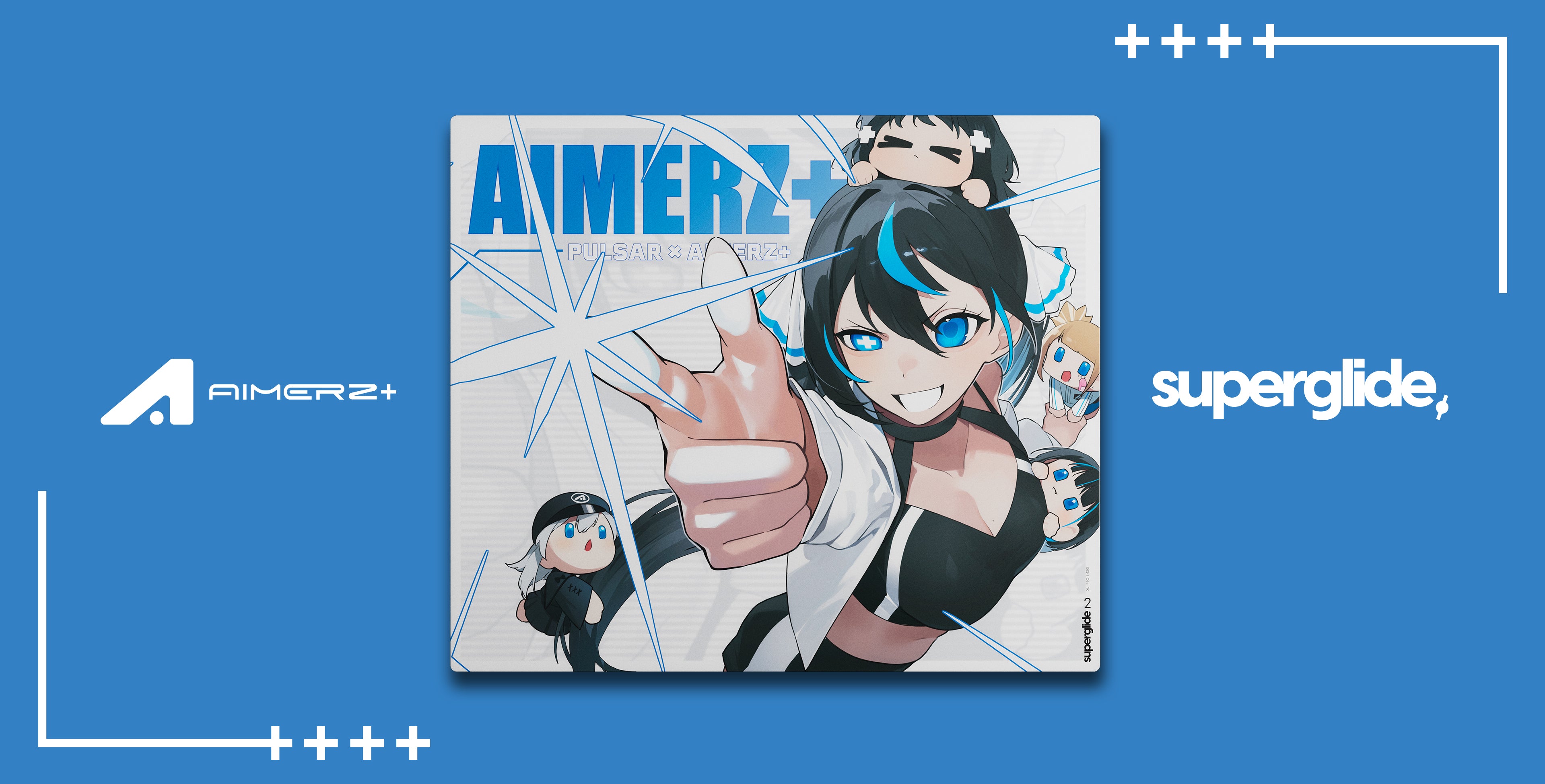 Aimerz+ Yui Edition] Superglide Glass Mousepad v2 XL