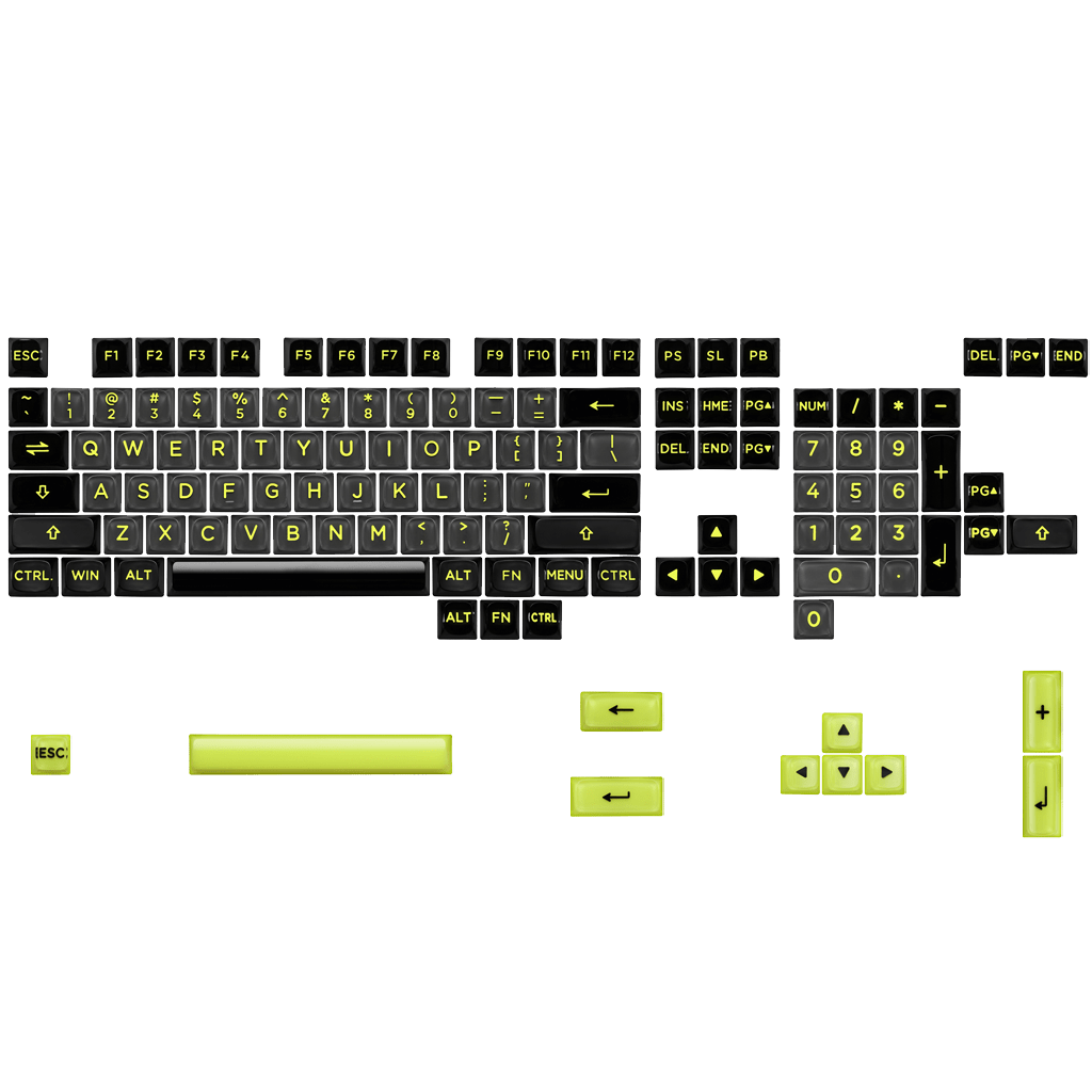 山佐キャップ　パルサーバージョン Acid Rewind Edition] 3D Polycarbonate 124 Keycaps – Pulsar Gaming